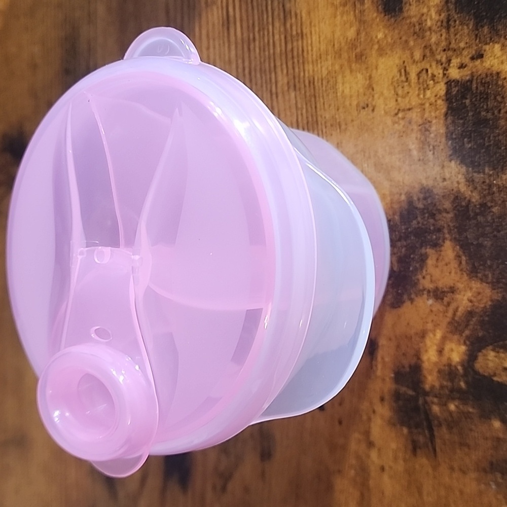 Toddlers Pink and Blue Snack Containers Or Baby Formula 3 Part Container - Picture 2 of 3